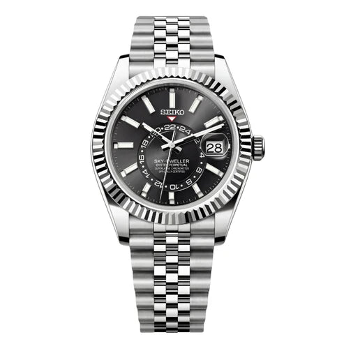Sky-Dweller "Negro" - Reloj personalizado con cristal de zafiro y acero inoxidable 316L | XP Watch Co.