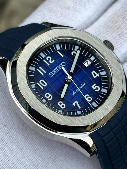 Aqua-Tropic Mod "Navy" - Reloj personalizado con cristal de zafiro y acero inoxidable 316L | XP Watch Co.