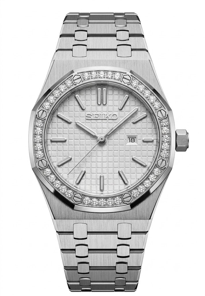 ROAK "Diamond" White para Mujer - Reloj personalizado con cristal de zafiro y acero inoxidable 316L | XP Watch Co.