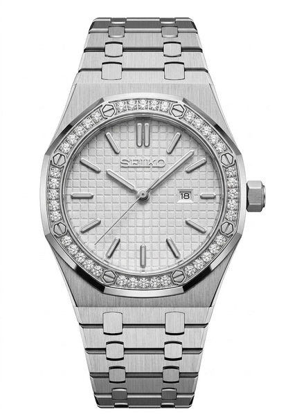ROAK "Diamond" White para Mujer - Reloj personalizado con cristal de zafiro y acero inoxidable 316L | XP Watch Co.