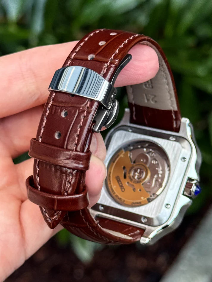 Santeiko Mod "Brown Roman" Leather - Reloj personalizado con movimiento automático NH35 y cristal de zafiro | XP Watch Co.