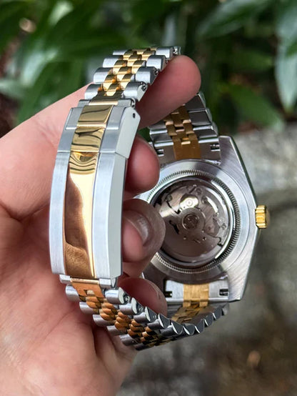 Sky-Dweller | Two Tone Gold "Negro" con movimiento NH35 automático y acero 316L cristal zafiro XP Watch Co.