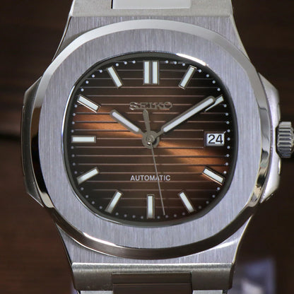 Nautic Mod "Chocolate Brown" - Reloj personalizado con movimiento automático NH35 y cristal de zafiro | XP Watch Co.
