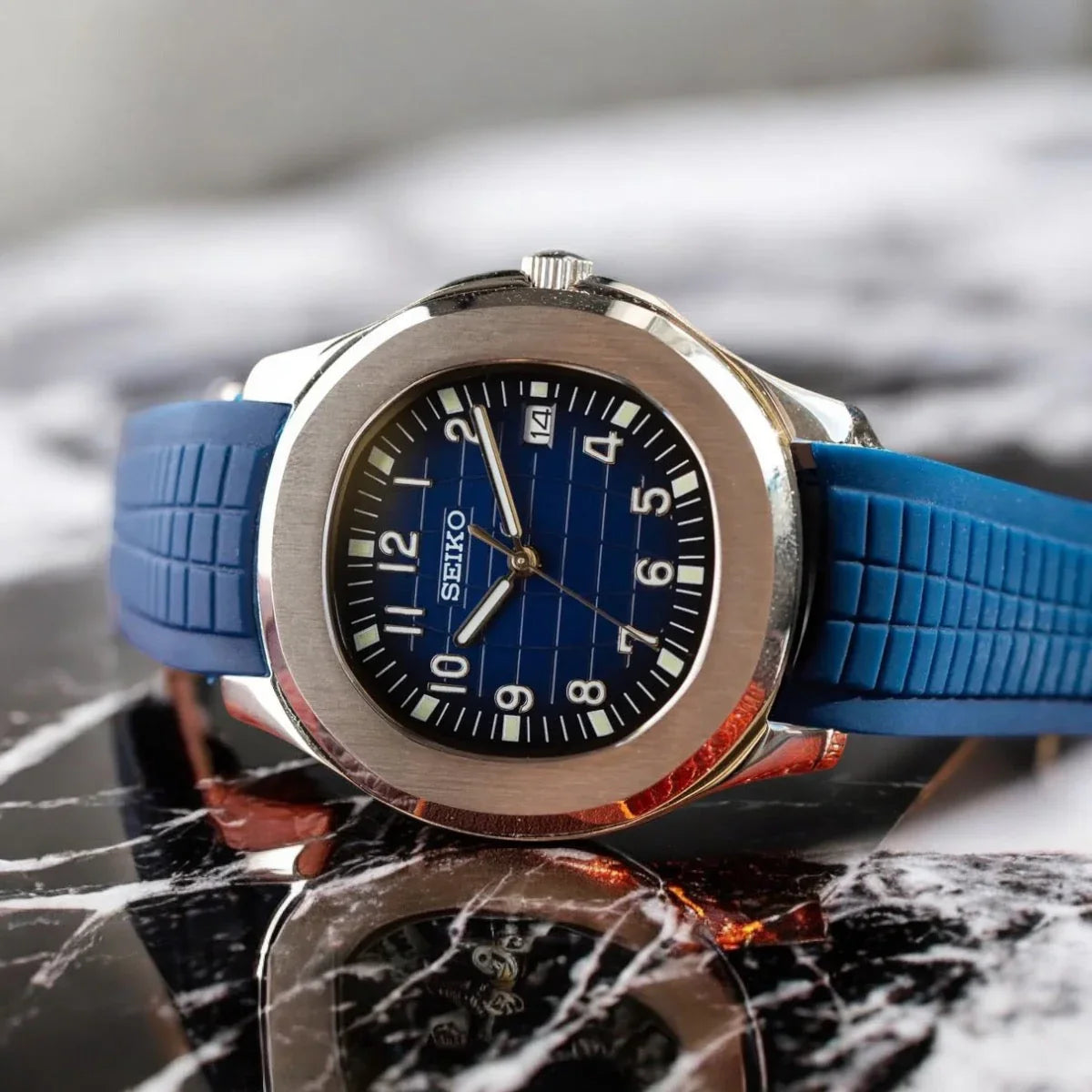 Aqua-Tropic Mod "Navy" - Reloj personalizado con movimiento automático NH35 y cristal de zafiro | XP Watch Co.