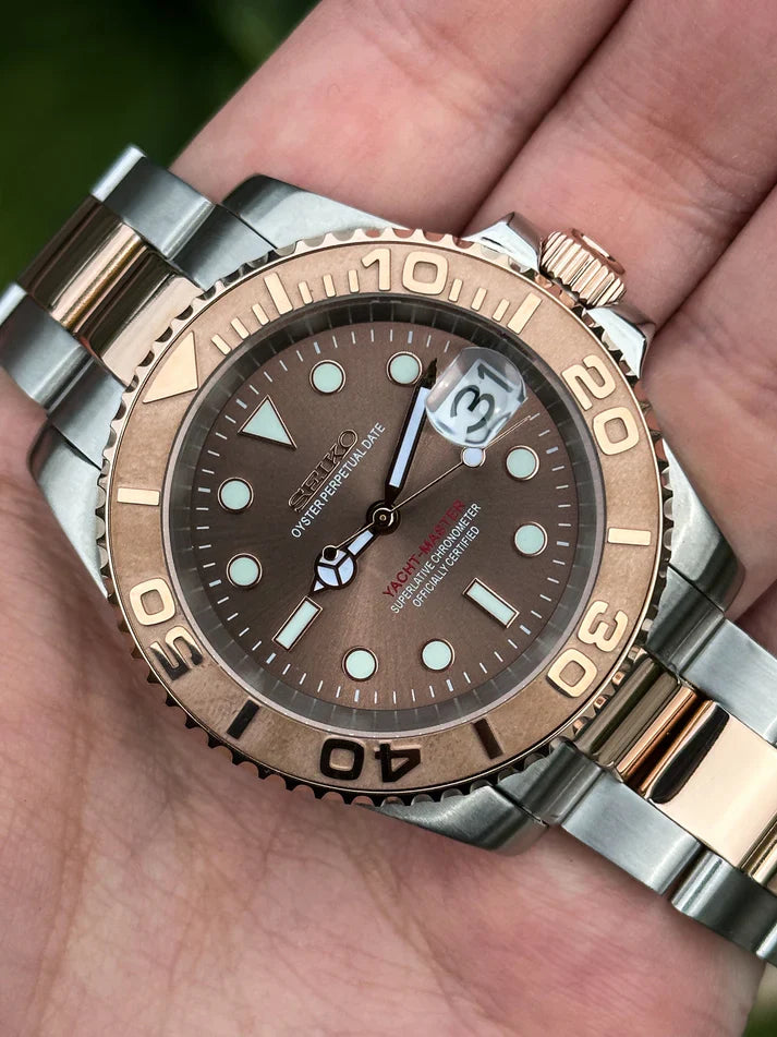 Yacht Master "Rose" - Reloj personalizado con cristal de zafiro y acero inoxidable 316L / 904L | XP Watch Co.