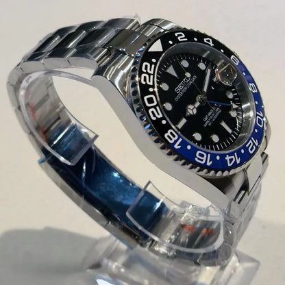GMT Dual-Time "Batman" - Reloj personalizado con cristal de zafiro y acero inoxidable 316L | XP Watch Co.