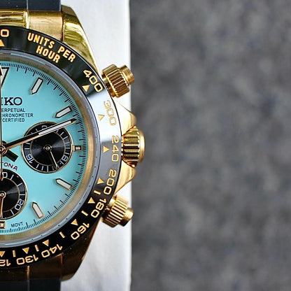 D-Racing "Gold Tiffany" Rubber - Reloj personalizado con cristal de zafiro y acero inoxidable 316L | XP Watch Co.