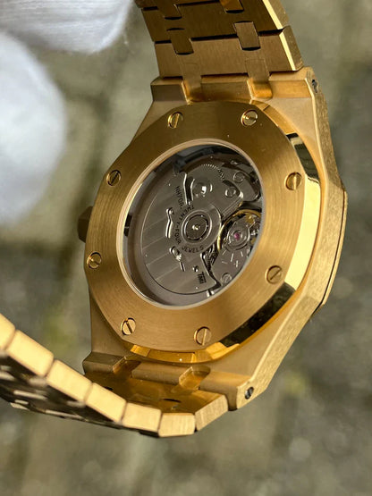 ROAK "Skeleton Gold" - Reloj personalizado con movimiento automático NH35 y acero inoxidable 316L | XP Watch Co.