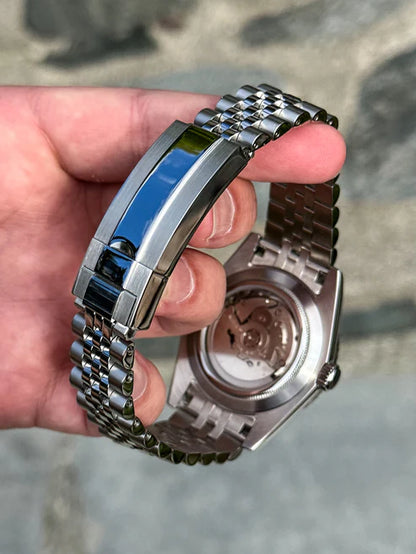 DJ-Fluted "Green" - Reloj personalizado con movimiento automático NH35 y acero inoxidable 316L | XP Watch Co.