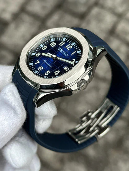 Aqua-Tropic Mod "Navy" - Reloj personalizado con cristal de zafiro y acero inoxidable 316L | XP Watch Co.