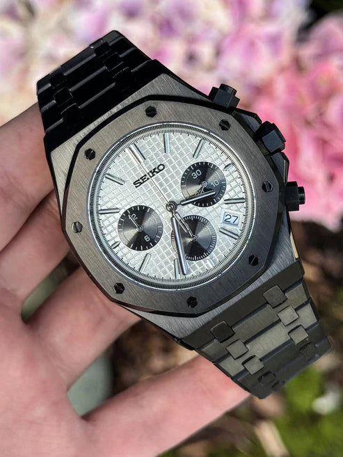ROAK Chronograph "Black Panda" - Reloj personalizado con cristal de zafiro y cronógrafo VK63 | XP Watch Co.