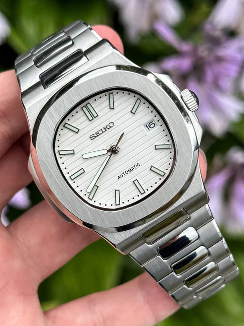 Nautic Mod "Off White" - Reloj personalizado con movimiento automático NH35 y cristal de zafiro | XP Watch Co.