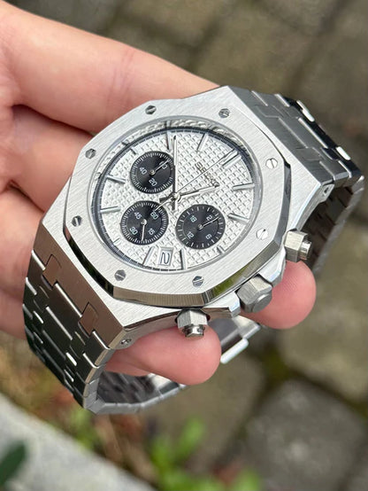 ROAK Chronograph Panda - Reloj personalizado con cronógrafo VK63 y acero inoxidable 316L | XP Watch Co.