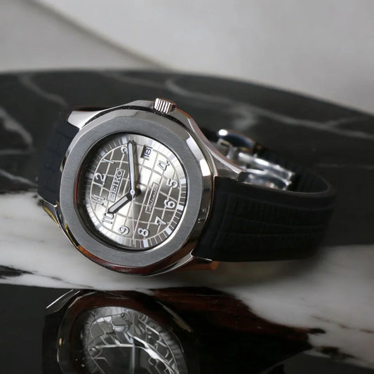 Aqua-Tropic Mod Silver - Reloj personalizado con movimiento automático NH35 y cristal de zafiro | XP Watch Co.