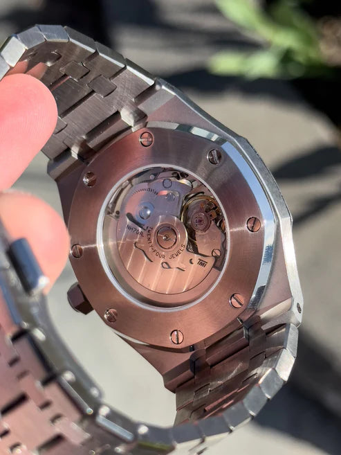 Reloj Automático XP Mod XP Mod ROAK "Skeleton Silver" con movimiento NH70, acero 316L y cristal zafiro | XP Watch Co.