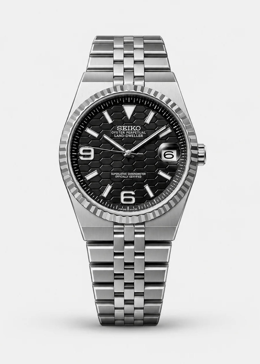 Land-Dweller "Black" Dial - Reloj personalizado con movimiento automático NH35 y cristal de zafiro | XP Watch Co.