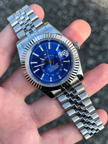 Sky-Dweller "Azul" con movimiento NH70, cristal zafiro y acero 316L | XP Watch Co.