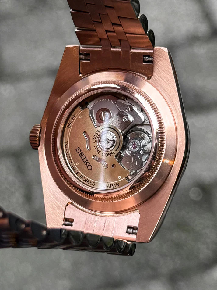 Sky-Dweller "RoseGold Chocolate" - Reloj personalizado con movimiento automático NH35 y acero inoxidable 316L | XP Watch Co.