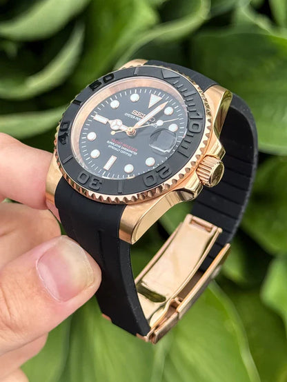 Yacht Master "Rose Gold" - Reloj personalizado con cristal de zafiro y acero inoxidable 316L | XP Watch Co.
