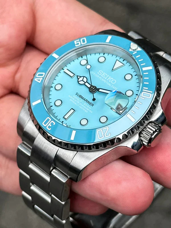 Sub-Diver "Baby Blue" con movimiento NH35 automático, cristal zafiro y acero 316L | XP Watch Co.