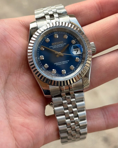 Ladyjust "Ice Blue Diamond" - Reloj personalizado con cristal de zafiro y acero inoxidable 316L | XP Watch Co.