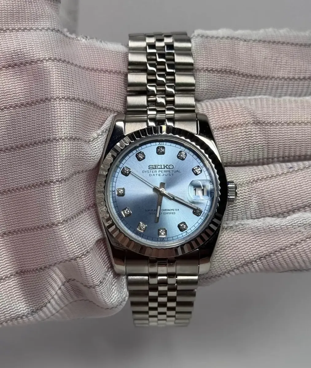 Ladyjust "Sky Blue" Diamond - Reloj personalizado con cristal de zafiro y acero inoxidable 316L | XP Watch Co.