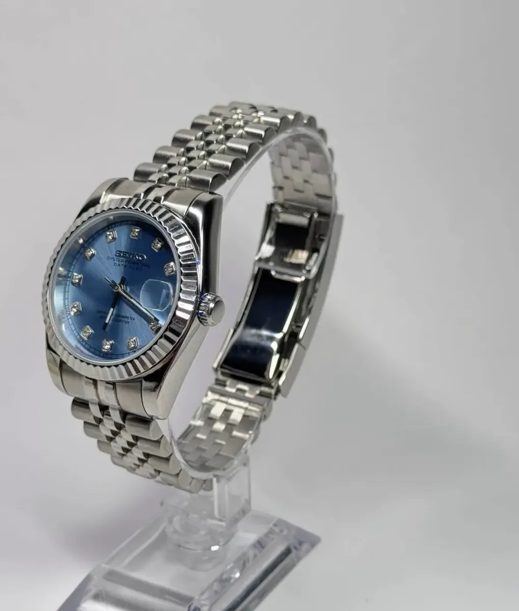 Ladyjust "Sky Blue" Diamond - Reloj personalizado con cristal de zafiro y acero inoxidable 316L | XP Watch Co.