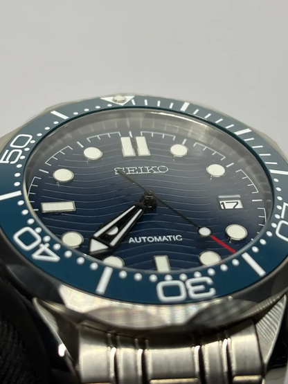 Mod Seamaster Diver Blue - Reloj personalizado con movimiento automático NH35 y cristal de zafiro | XP Watch Co.