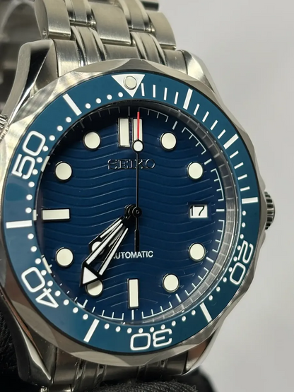 Mod Seamaster Diver Blue - Reloj personalizado con movimiento automático NH35 y cristal de zafiro | XP Watch Co.