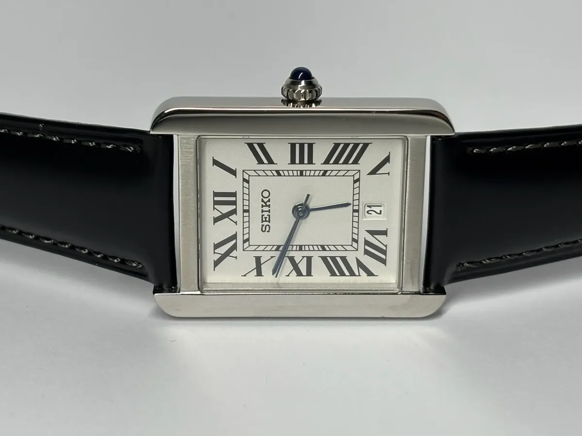 Santeiko Tank Negro Vintage - Reloj personalizado con cristal de zafiro y acero inoxidable 316L | XP Watch Co.