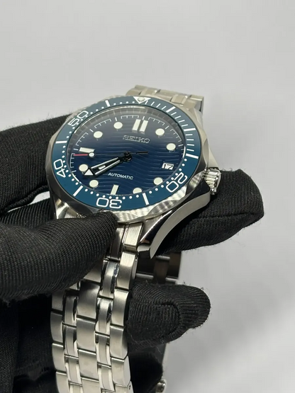 Mod Seamaster Diver Blue - Reloj personalizado con movimiento automático NH35 y cristal de zafiro | XP Watch Co.