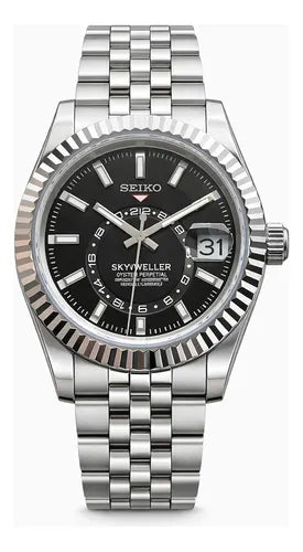Sky-Dweller "Negro" con movimiento NH35, cristal zafiro y acero 316L | XP Watch Co.