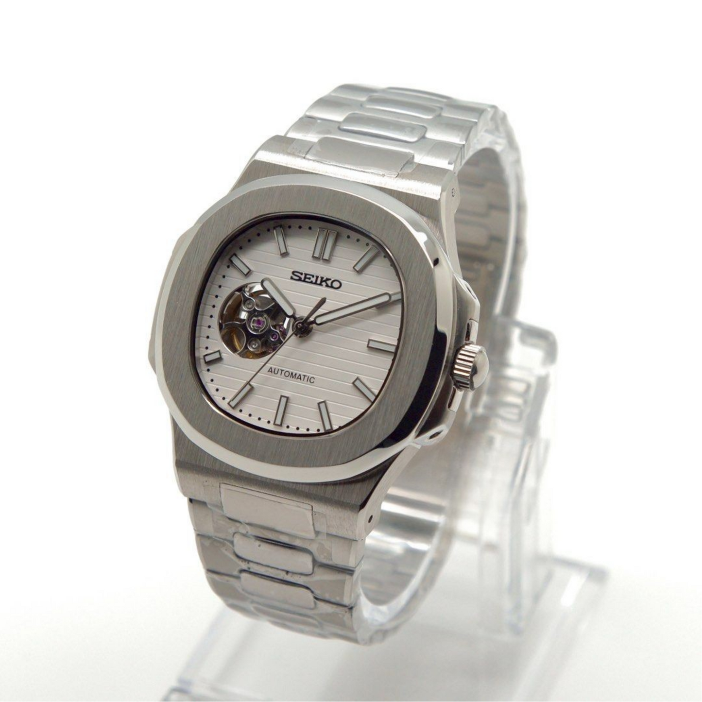Nautic "Open Heart" White - Reloj personalizado con movimiento automático NH35 y acero inoxidable 316L | XP Watch Co.