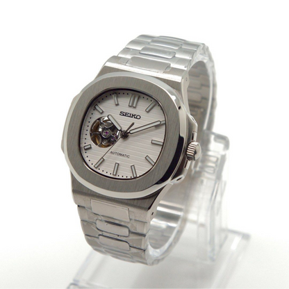 Nautic "Open Heart" White - Reloj personalizado con movimiento automático NH35 y acero inoxidable 316L | XP Watch Co.