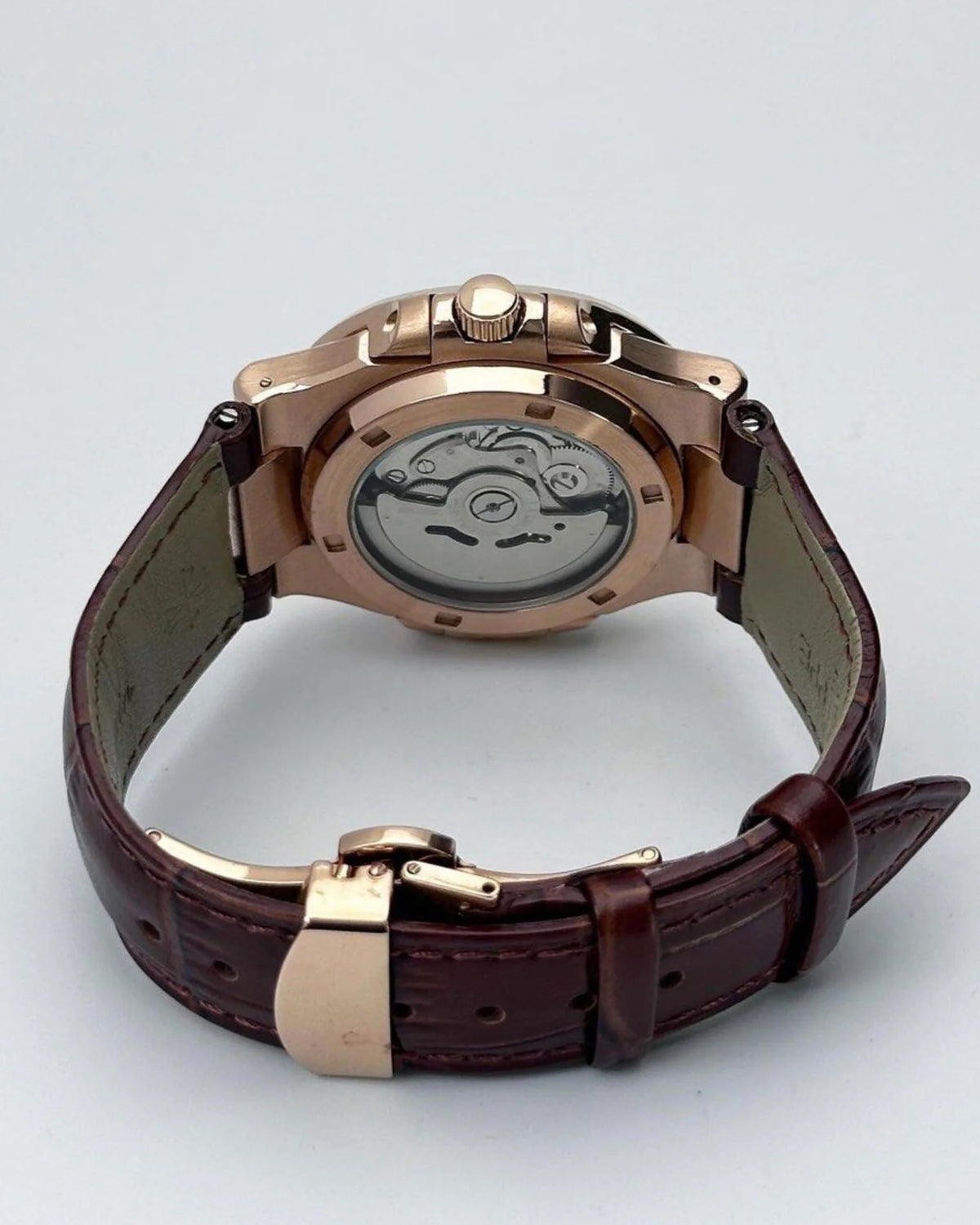 Nautic "Open Heart" Rose Gold Chocolate - Correa de Cuero - Reloj personalizado con correa de cuero | XP Watch Co.