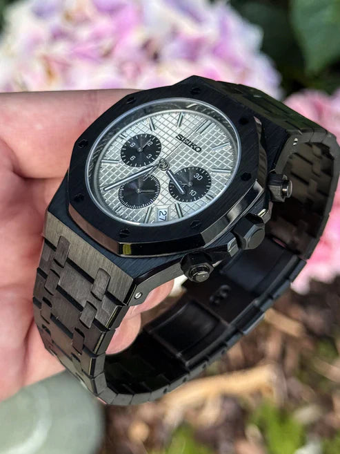 ROAK Chronograph "Black Panda" - Reloj personalizado con cristal de zafiro y cronógrafo VK63 | XP Watch Co.