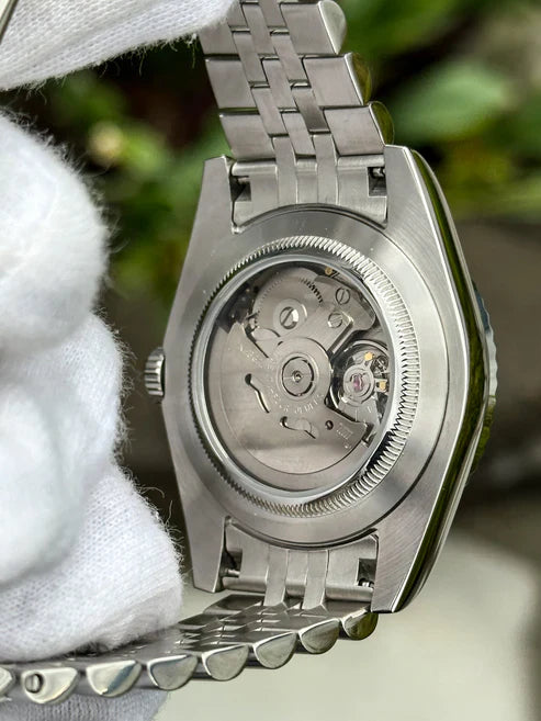 DJ-Fluted "Green Roman" - Reloj personalizado con movimiento automático NH35 y cristal de zafiro | XP Watch Co.