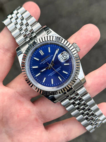 DJ-Fluted "Blue" - Reloj personalizado con cristal de zafiro y acero inoxidable 316L | XP Watch Co.