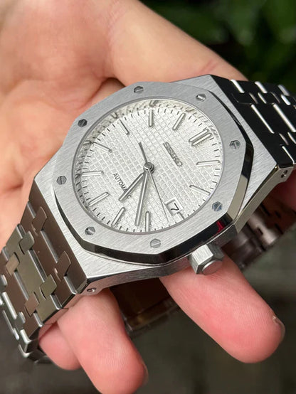 ROAK "Classic White" - Reloj personalizado con movimiento automático NH35 y acero inoxidable 316L | XP Watch Co.