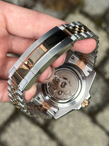 GMT Dual-Time Dual-Time "Two-tone Coke" (Rootbeer) - Reloj personalizado con movimiento automático NH35 y acero 316L | XP Watch Co.
