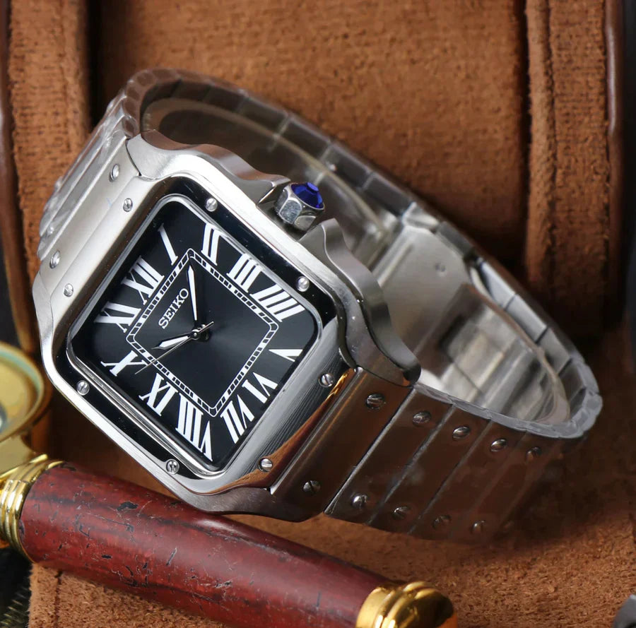 Santeiko Mod "W/Black" - Reloj personalizado con cristal de zafiro y acero inoxidable 316L | XP Watch Co.
