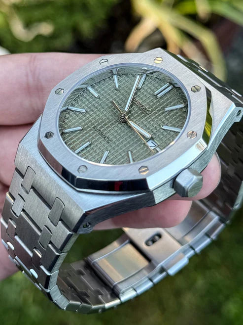 ROAK "Olive Green" - Reloj personalizado con movimiento automático NH35 y cristal de zafiro | XP Watch Co.