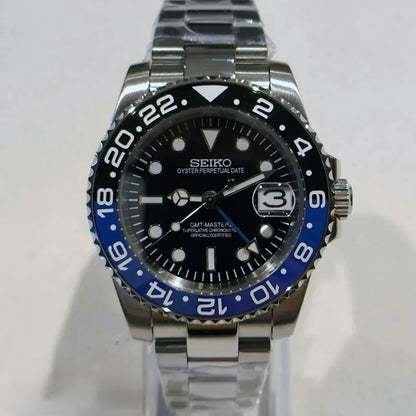 GMT Dual-Time "Batman" - Reloj personalizado con cristal de zafiro y acero inoxidable 316L | XP Watch Co.