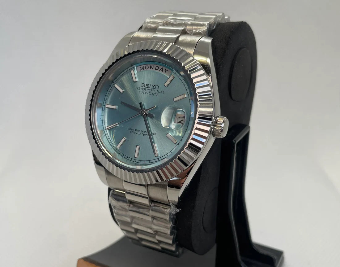 DD-President "Ice Blue" - Reloj personalizado con cristal de zafiro y acero inoxidable 316L | XP Watch Co.