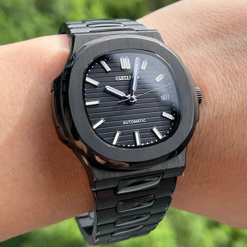 Nautic Mod "Midnight Black Stealth" - Reloj personalizado con movimiento automático NH35 y cristal de zafiro | XP Watch Co.