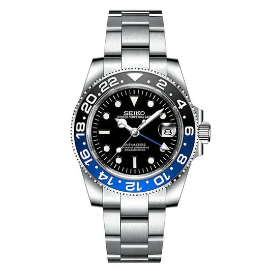 XP Mod XP Mod GMT Dual-Time Dual-Time "Batman" con movimiento NH35, cristal zafiro y acero 316L, diseño elegante | XP Watch Co.