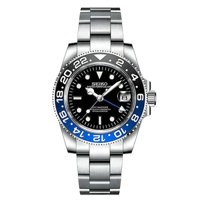 GMT Dual-Time "Batman" - Reloj personalizado con cristal de zafiro y acero inoxidable 316L | XP Watch Co.