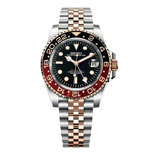 XP Mod XP Mod GMT Dual-Time Dual-Time "Two-tone Coke" (Rootbeer) con movimiento NH70, acero 316L y cristal zafiro | XP Watch Co.