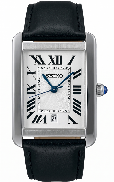 Santeiko Tank Negro Vintage - Reloj personalizado con acero inoxidable 316L y cristal de zafiro | XP Watch Co.