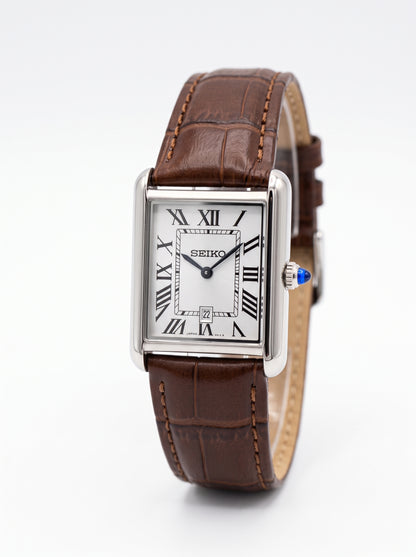 Santeiko Tank Chocolate Vintage - Reloj personalizado con cristal de zafiro | XP Watch Co.